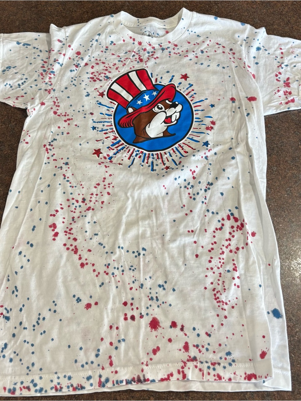 Buc-ee's USA 4th of July Adults Small Multi-Color 100% Cotton Graphic T-Shirt